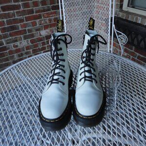 DR MARTENS Women's White Leather Chunky Sole "Jadon" Combat Boots Size 7